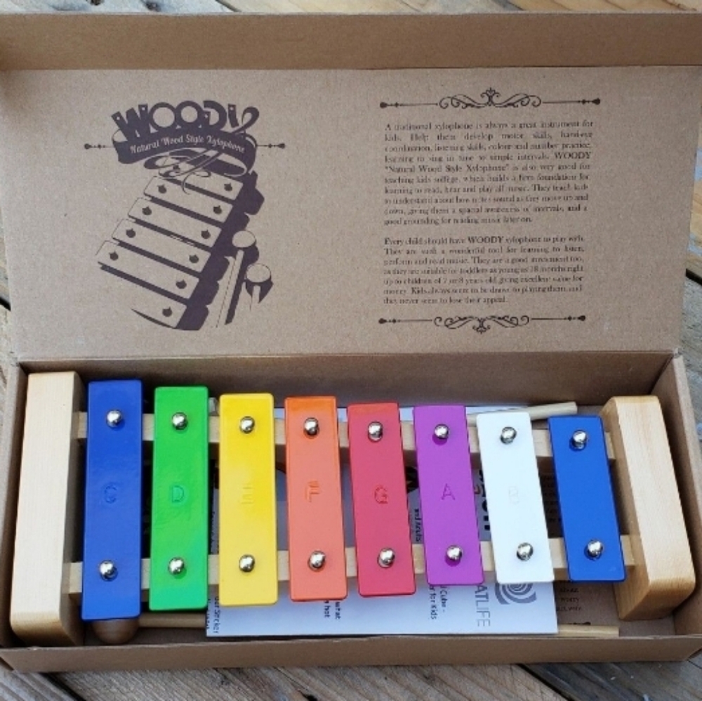 Rainbow Xylophone for Kids BRAND NEW Kids 8-Key Xylophone FREE Owl Whistle